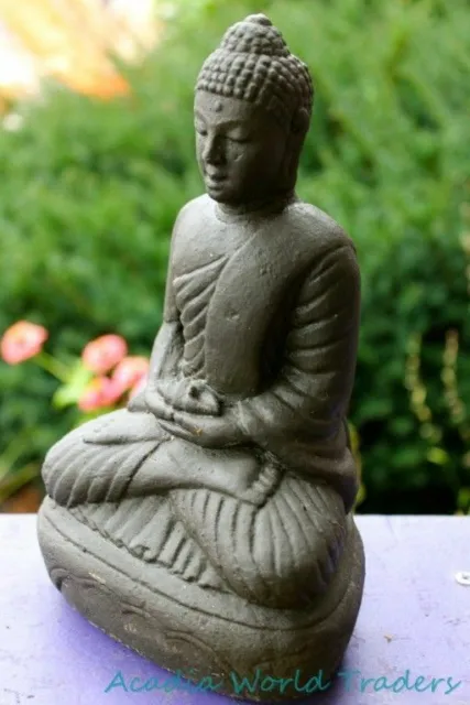 Lotus Pose Buddha Garden Statue Dhyana Mudra Cast lava stone Bali Yard  Art