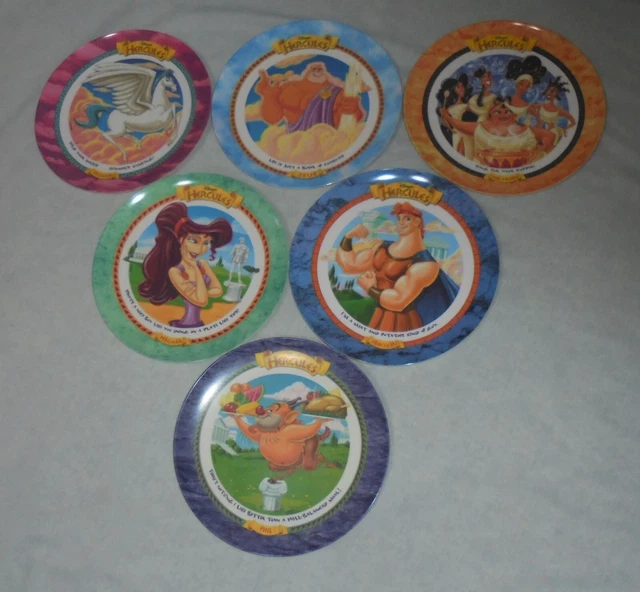 DISNEY HERCULES MOVIE Collector Plastic Plates Complete Set of 6