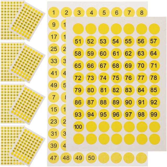 10 SHEETS NUMÉRO Rond Stickers Autocollants D'étiquettes Étiqueter EUR ...