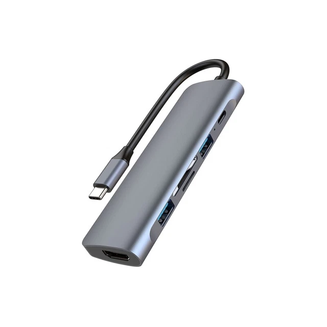 6 in 1 USB Type C Dock Station to 4K USB3.0 TF Card Reader