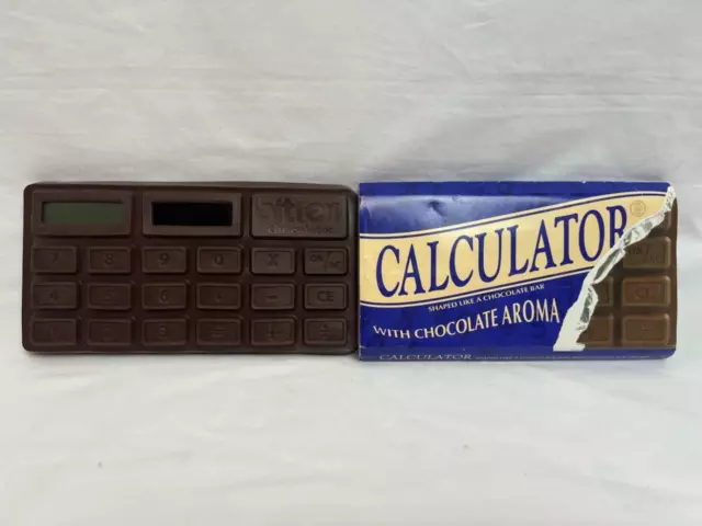 Vintage Bitten Choculator Solar Chocolate Bar Shaped Calculator With Choc Aroma