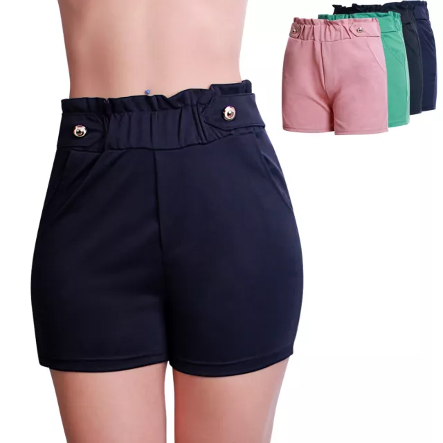 Donna Pantaloncini Corti Sportivo Elegante Pantaloni Estivi Tempo Libero Shorts