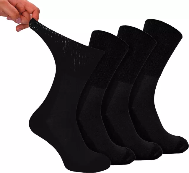 Mens Socks Extra Wide Fit Diabetic Loose Top Cotton Rich Sock 3, 6 & 12 Pairs
