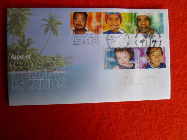 2000 Faces Of Cocos Keeling Islands Fdc With 3 Different Postmarks