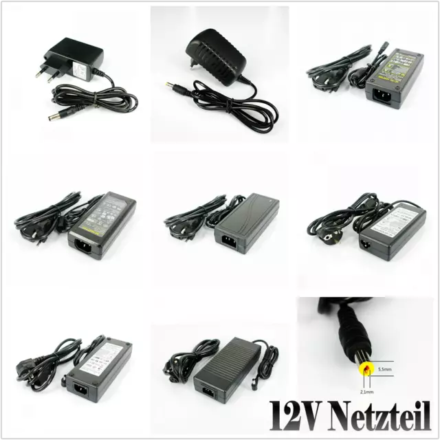 12V 1A-12.5A 12W-150W AC/DC Netzteil Trafo LED Strip CCTV Überwachungskamera