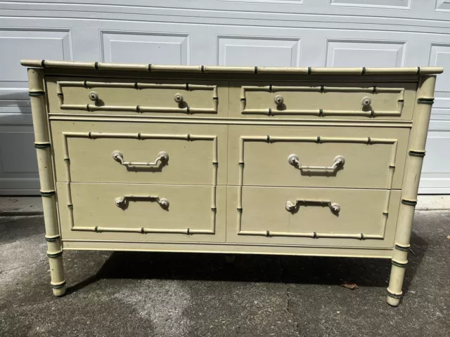 Thomasville Allegro Faux Bamboo 3 Drawer Dresser 1966 Thomasville Allegro Faux Bamboo 3 Drawer Dresser 1966