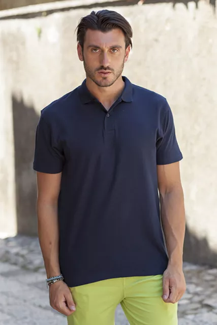 Polo Uomo maglia t shirt maglietta manica corta da lavoro cotone t-shirt sport