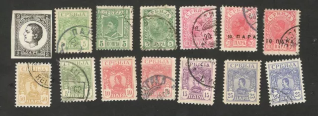 Serbia - Nice Lot Of 14 Used/Mh Old Stamps  (33)