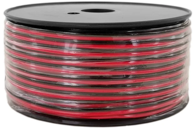 100 Ft 10 Gauge Speaker Wire Cable Car Home Audio AWG 100 Black & Red Zip Wire