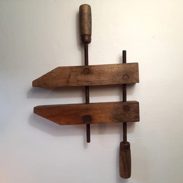Vintage Jorgensen 10 Inch Woodworking Adjustable Hand Screw Wood Clamp