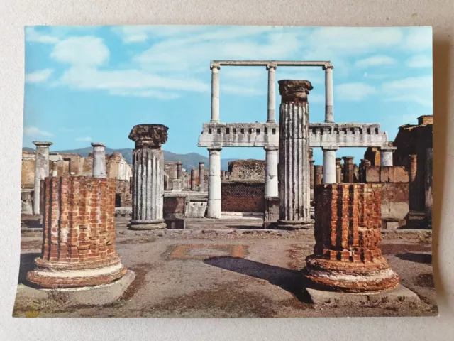 POMPEII Excavations The Forum Civile seen from Basilica Vintage Postcard (Italy)