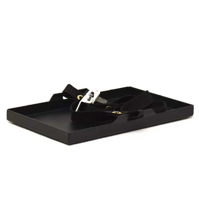 Boat Battery Tray | Black Aluminum 11 1/4 x 7 1/8 x 1 3/8 In W/ Strap