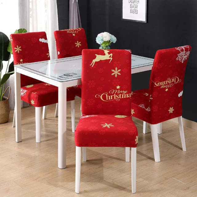 Stuhlhusse, atmungsaktiv, festlich, dehnbar, dick, Weihnachtskissen, Sitzbezug,