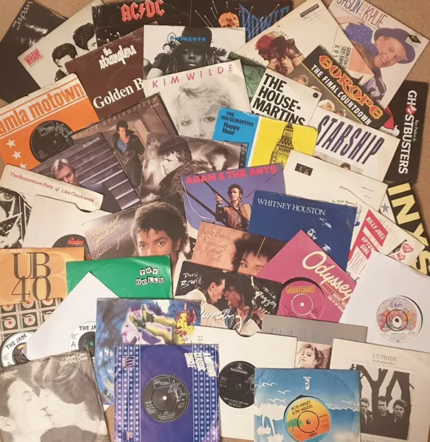 vinyl records: 1200+ 7" singles rock & pop: 70s-90s Just £1.99each: Buy 7+1 FREE