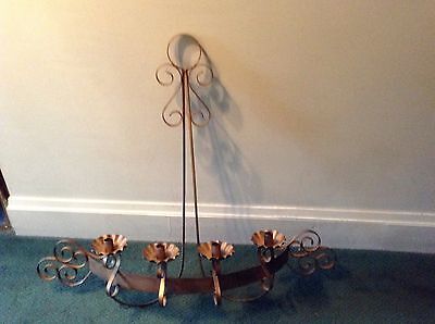Scrolled Metal Wall Candleholder Large Wrought Iron Candle Sconce Holder Tuscan
