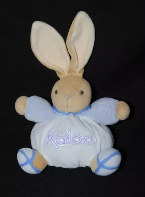 Peluche doudou lapin boule KALOO bleu 2 tons 16/27 cm TTBE