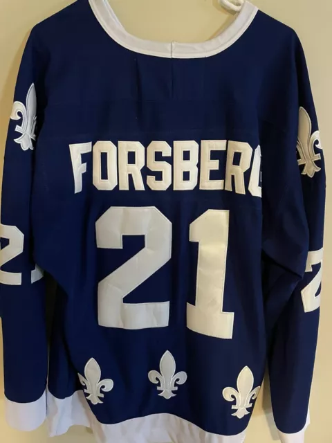 Custom Quebec Nordiques Peter Forsberg The Shelved Wolf 1995-96 Hockey  Jersey