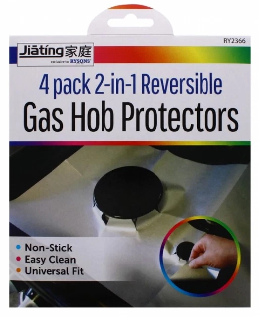 4X PACK REUSABLE Gas Cooker Stove Hob Protector Liner Non Stick