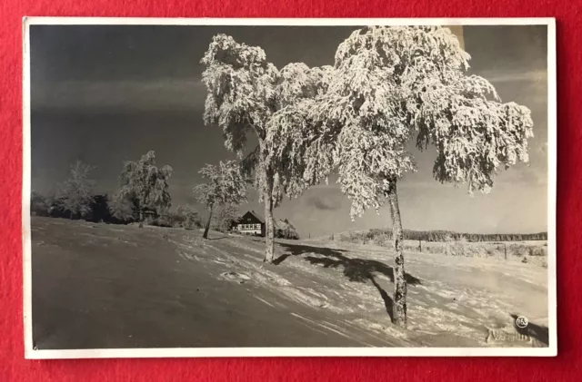 frühe Walter Hahn Foto AK Nr. 763 Erzgebirge Winterlandsch. Prägestempel( 109557