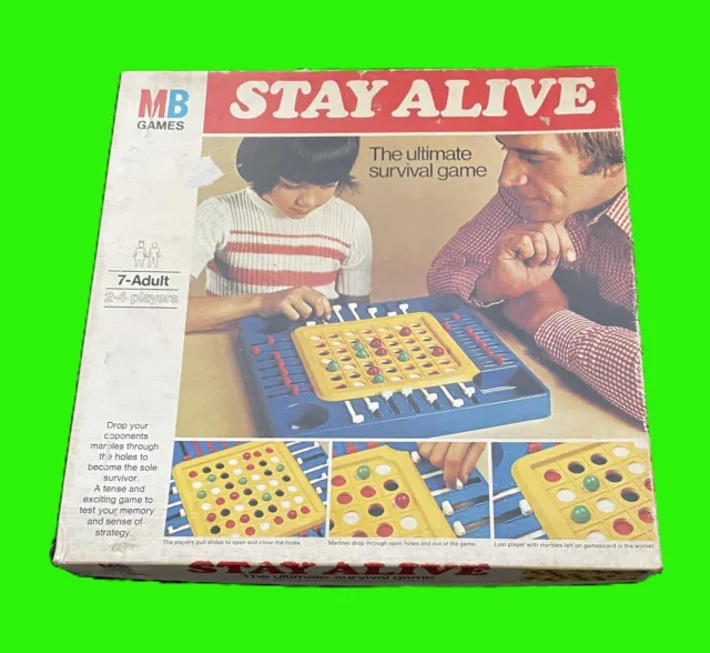 VINTAGE Stay Alive Board Game - The Ultimate Survival Game - MB Games - 1976