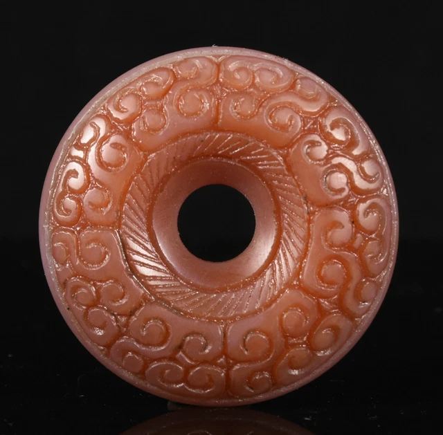 5CM Tibet Natürliche Rote Achat Beast Muster Amulett YuBi Exorzismus Anhänger