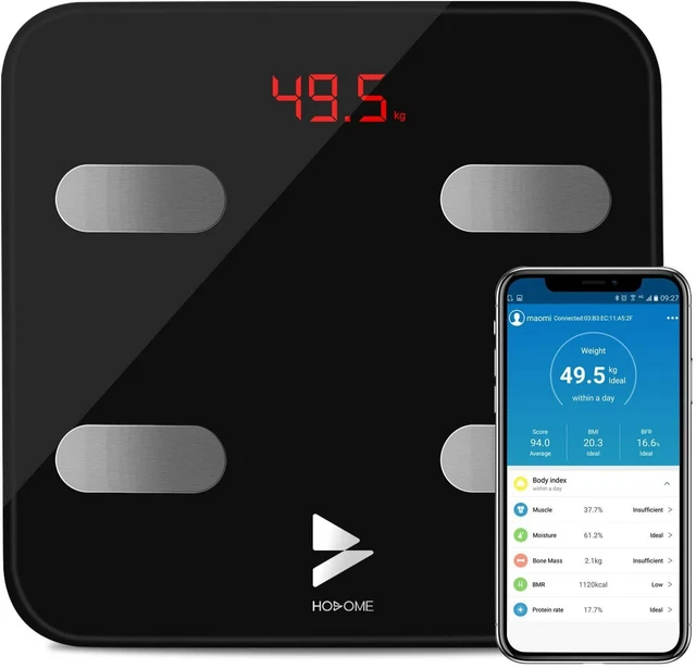 Personenwaage Digital Körperfettwaage Hosome Bluetooth Körperwaage