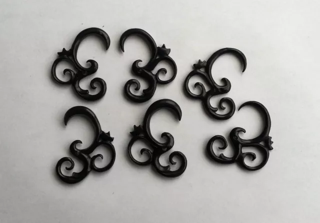 Pair Hindu Om Ohm Symbol Horn Hanging Ear Taper Spiral Expander Plugs Gauges 2