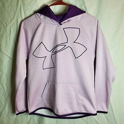 Under Armour Girls Youth Size Large Cold Gear Pink Purple Pullover Hoodie Storm1