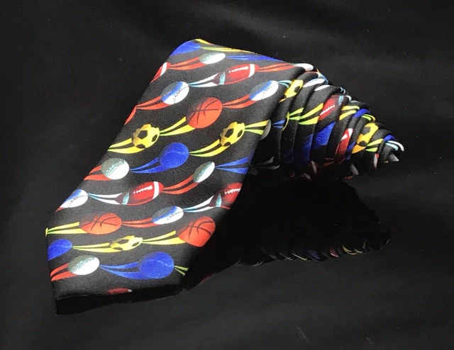 Green Dog Men’s Balls Sports Tie Black NeckTie