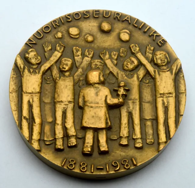 Finland Aimo Tukiainen 1881-1981 Nuorisoseuraliike Tillander Large Bronze Medal