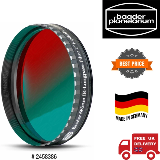 Filtro Baader IR Pass de 2 pulgadas para astrofotografía infrarroja (stock del Reino Unido)