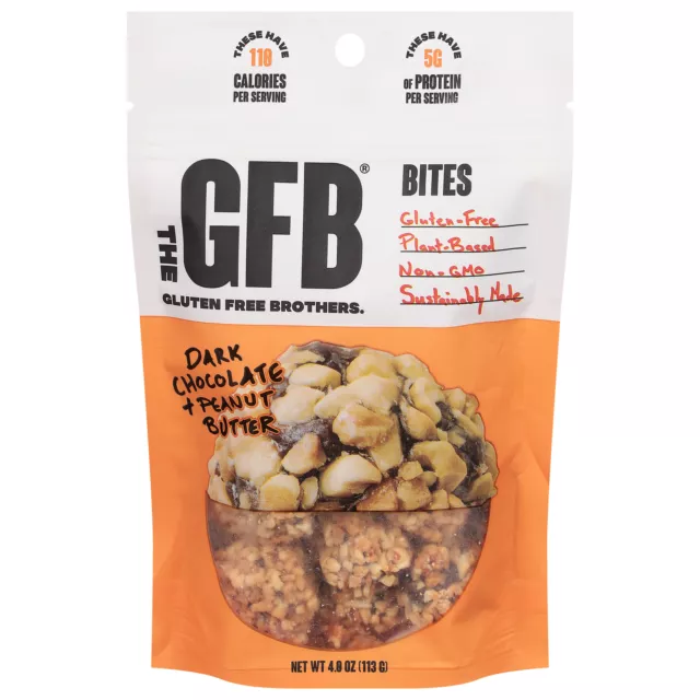 The GFB Bites Dark Chocolate Peanut Butter 4 oz (Pack Of 6)