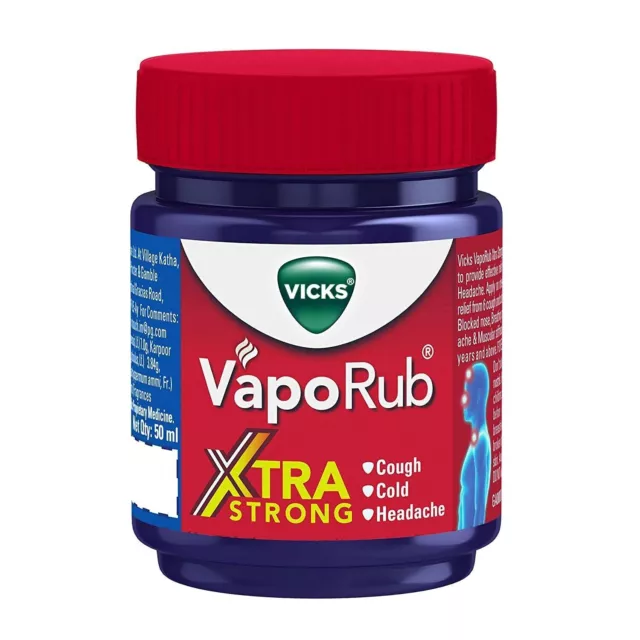 PACK DE 1 Vicks VapoRub Xtra Fuerte Tos Pecho Garganta Pomada Analgésica-50 ml