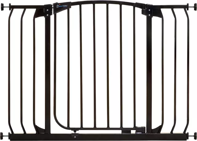 Chelsea Auto-Close Extra-Wide Baby Safety Gate-Black (Fits Openings with 38-42.5