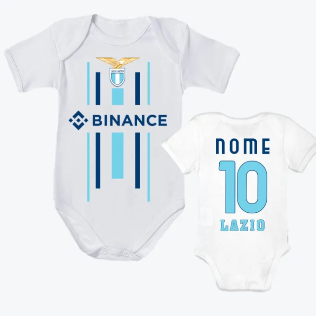 Body Personalizzato SS Lazio Calcio Nome e Numero idea regalo bimbo neonato