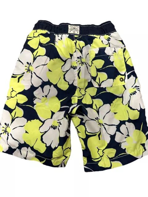 Gap Kids Boys Large Hibiscus Hawaiian Swim Trunks Elastic Waist Mesh 2