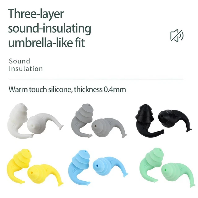 Soft Silicone Ear Plugs For Sleeping Swimming Concerts Motorcycling G9N4