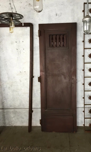 RARE SOLID MAHOGANY INTERIOR DOOR WITH FRAME / RAISED PANELING . L@@k!! 2