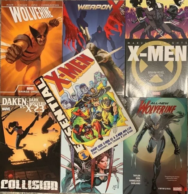 WOLVERINE / WEAPON X / X-MEN / X-23 LOT of 7 TRADE PAPERBACKS MARVEL COMICS