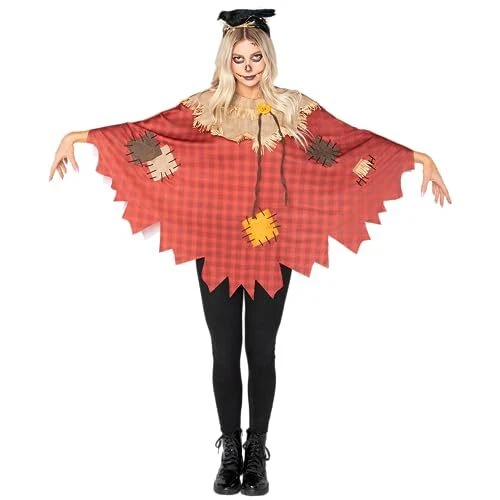 Spooktacular Creations Halloween adulte vérifié Scary Scarecrow Poncho Costum...
