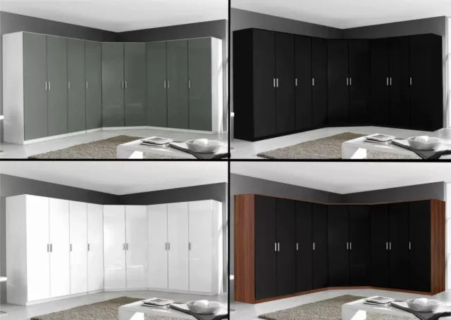 Reflect Wardrobe Large & Small Bedroom 1 to 9 Door Black | Grey | Walnut | White