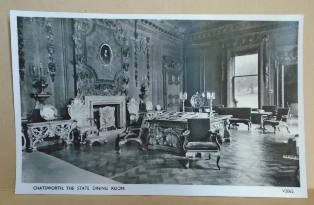 Real Photo Postcard Chatsworth House State Dining Room - unsent, v.g.c condition