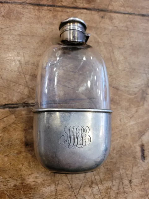 1800'S Antique Gorham American Sterling Silver Whiskey Pocket Hip Flask