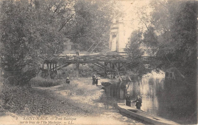 Cpa 94 Saint Maur / Pont Rustique Sur Le Bras De L'ile Machefer