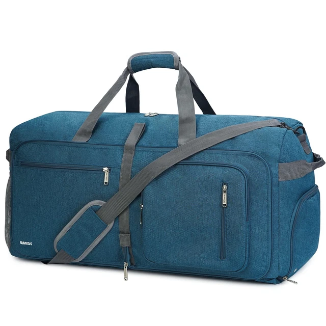 Fmeida Sac De Voyage Pliable 65L – Grand Sac Sport/Weekend Homme Femme, Imperméable, Compartiment Chaussures, Bandoulière Réglable, Idéal Gym, Randonnée, Camping