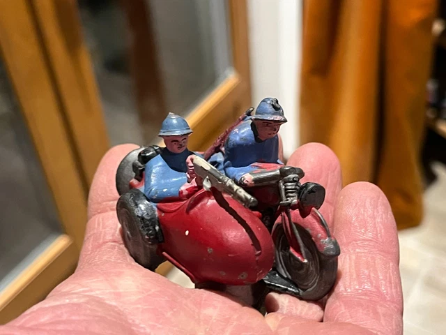 ANCIEN JOUET FRANCE Cofalu Side Car Pompier 1/38 1950 Quiralu Dinky EUR