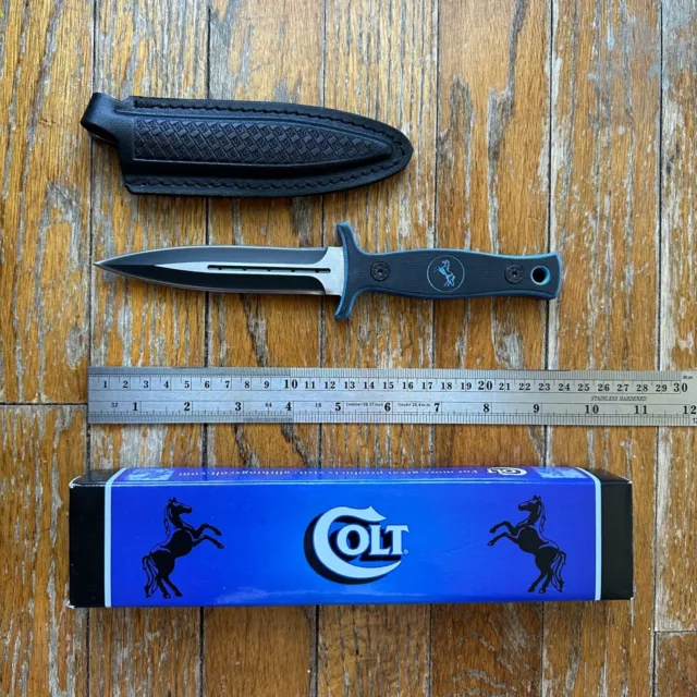 COLT CT 350 Covert Ops Fixed Blade Hunter Boot Knife w/Sheath & Box #CL10