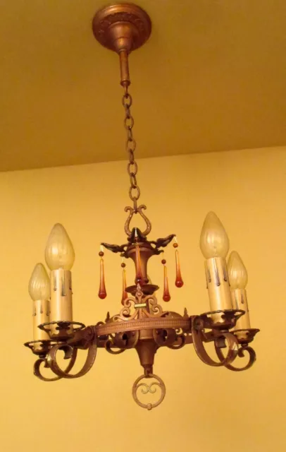 Vintage Lighting lovely 1920s polychrome chandelier