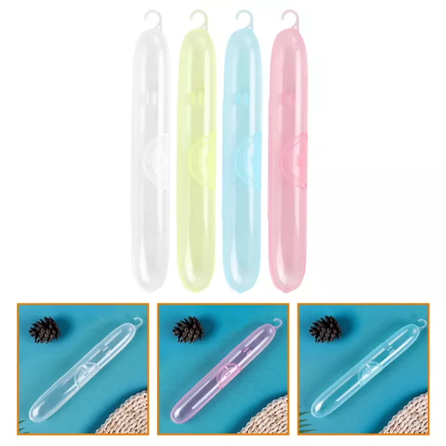 4pcs Travel Toothbrush Box Toothpaste Carrier Container-QP