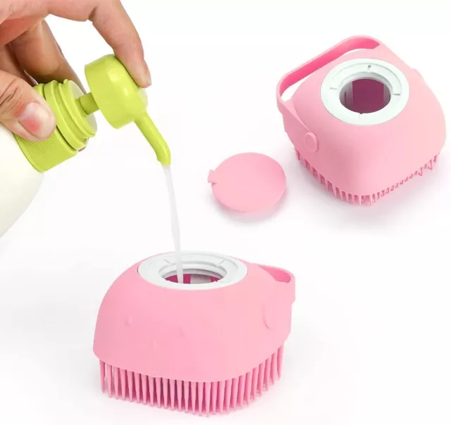 Brosse Chat, Brosse Chien, brosse de douche de tête, distributeur de gel douche.